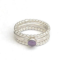 Load image into Gallery viewer, Stacking Amethyst Ring Set
