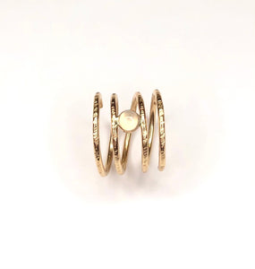 Gold Spiral Moonstone Ring