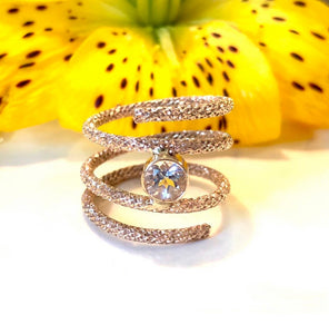 Gold and Gem Spiral Ring - Choose your Gemstone
