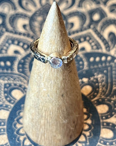 Gold Moonstone Solitaire Ring