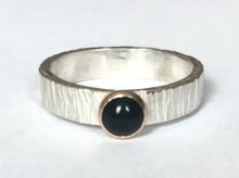 Load image into Gallery viewer, Black Onyx Ring, Birthstone Ring, Personalized Jewelry, Black Onyx Gemstone Ring, Stacking Ring, Silver and Gold Ring, Girlfriend Gift
