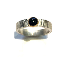 Load image into Gallery viewer, Black Onyx Ring, Birthstone Ring, Personalized Jewelry, Black Onyx Gemstone Ring, Stacking Ring, Silver and Gold Ring, Girlfriend Gift
