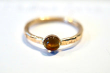 Load image into Gallery viewer, Citrine and Gold Solitaire Ring, Minimalist Gemstone Jewelry, Yellow Gem Ring, November Birthstone Ring, Slim Gold Band, Special Gift
