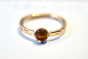 Citrine and Gold Solitaire Ring, Minimalist Gemstone Jewelry, Yellow Gem Ring, November Birthstone Ring, Slim Gold Band, Special Gift