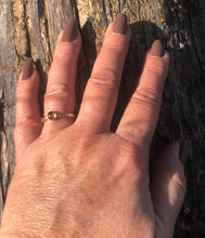 Load image into Gallery viewer, Citrine and Gold Solitaire Ring, Minimalist Gemstone Jewelry, Yellow Gem Ring, November Birthstone Ring, Slim Gold Band, Special Gift
