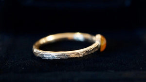 Citrine and Gold Solitaire Ring, Minimalist Gemstone Jewelry, Yellow Gem Ring, November Birthstone Ring, Slim Gold Band, Special Gift