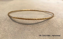 Load image into Gallery viewer, Gold Stacking Bangle, Stacking Bracelet, Textured Bangle, Handcrafted Bangle, 14k Gold Filled Bangle, Custom Size Bangle, Special Gift Idea
