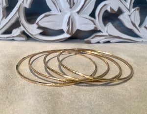 Gold Stacking Bangle, Stacking Bracelet, Textured Bangle, Handcrafted Bangle, 14k Gold Filled Bangle, Custom Size Bangle, Special Gift Idea
