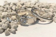 Load image into Gallery viewer, White Topaz Ring, Genuine White Topaz Engagement Ring Set, Wedding Ring Set, Stacking Gemstone Rings, Custom Size Rings, Gift for Her, Bride
