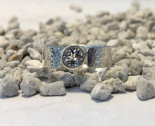 Load image into Gallery viewer, White Topaz Ring, Genuine White Topaz Engagement Ring Set, Wedding Ring Set, Stacking Gemstone Rings, Custom Size Rings, Gift for Her, Bride
