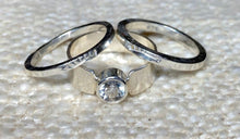 Load image into Gallery viewer, White Topaz Ring, Genuine White Topaz Engagement Ring Set, Wedding Ring Set, Stacking Gemstone Rings, Custom Size Rings, Gift for Her, Bride

