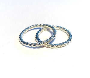 Topaz Stacking Rings, Natural Swiss Blue Topaz Wedding Ring Set, Something Blue, Custom Rings, November Birthstone Ring Set, Christmas Gift