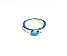 Load image into Gallery viewer, Topaz Stacking Rings, Natural Swiss Blue Topaz Wedding Ring Set, Something Blue, Custom Rings, November Birthstone Ring Set, Christmas Gift
