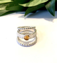 Load image into Gallery viewer, Citrine Ring Set, November Birthstone Ring, Gemstone Layering Ring, Gold and Silver Stacking Ring Set, Gift for Friend, Custom Sizes
