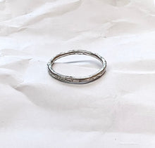 Load image into Gallery viewer, Stacking Ring Set, THREE mixed Metal Stack Rings, Gold Rose Yellow Gold and Sterling Rings, Minimalist Textured Rings, Stackable Ring Bands
