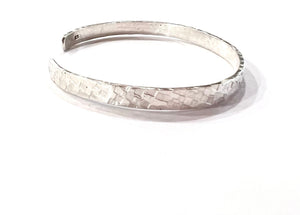 Textured Silver Bracelet, Custom Sterling Silver Cuff, Personalized Jewelry, Girlfriend Gift, Thick Silver Jewelry, Hand Stamped Initials