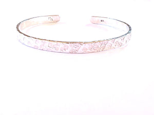 Textured Silver Bracelet, Custom Sterling Silver Cuff, Personalized Jewelry, Girlfriend Gift, Thick Silver Jewelry, Hand Stamped Initials