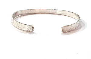Textured Silver Bracelet, Custom Sterling Silver Cuff, Personalized Jewelry, Girlfriend Gift, Thick Silver Jewelry, Hand Stamped Initials