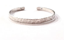 Load image into Gallery viewer, Textured Silver Bracelet, Custom Sterling Silver Cuff, Personalized Jewelry, Girlfriend Gift, Thick Silver Jewelry, Hand Stamped Initials
