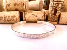 Load image into Gallery viewer, Textured Silver Bracelet, Custom Sterling Silver Cuff, Personalized Jewelry, Girlfriend Gift, Thick Silver Jewelry, Hand Stamped Initials
