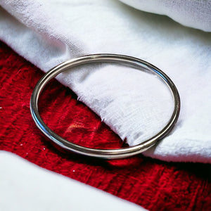 Sterling Silver Bangle Bracelet, Oval Bangle, Stacking Bracelet, Unique Gift, Custom Jewelry, Solid Silver Bangle, Handmade Jewelry, Gift