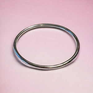 Sterling Silver Bangle Bracelet, Oval Bangle, Stacking Bracelet, Unique Gift, Custom Jewelry, Solid Silver Bangle, Handmade Jewelry, Gift