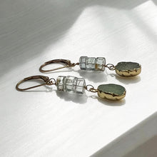 Load image into Gallery viewer, Gold and Aquamarine Drop Earrings
