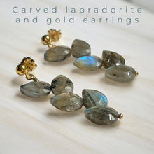 Load image into Gallery viewer, Flashy Labradorite Drop Earrings
