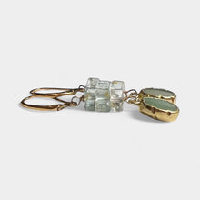 Load image into Gallery viewer, Gold and Aquamarine Drop Earrings
