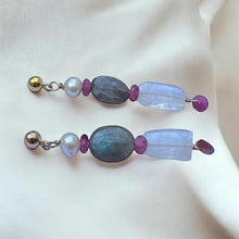 Load image into Gallery viewer, Gold Gemstone Earrings
