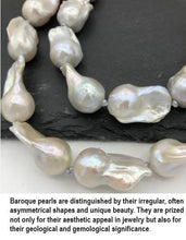 Load image into Gallery viewer, Large Natural Baroque Pearl Hoop Earrings, AAA Fireball Pearl Earrings, Pearl and Gold Hoops, Bridal Earrings, Gift for Her, Bridesmaid Gift
