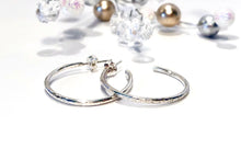 Load image into Gallery viewer, Large Sterling Silver Hoop Earrings
