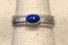 Load image into Gallery viewer, Blue Lapis and Sterling Silver Stacking Ring Set
