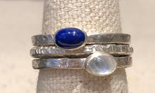 Load image into Gallery viewer, Blue Lapis and Sterling Silver Stacking Ring Set
