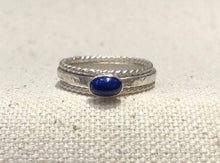 Load image into Gallery viewer, Blue Lapis and Sterling Silver Stacking Ring Set
