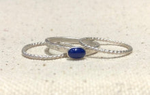 Load image into Gallery viewer, Blue Lapis and Sterling Silver Stacking Ring Set
