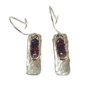 Garnet Dangle Drop Earrings