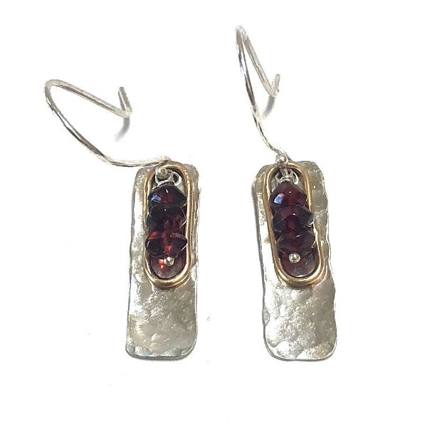 Garnet Dangle Drop Earrings