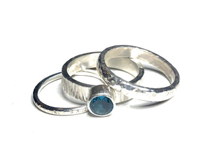 Natural London Blue Topaz Ring Set