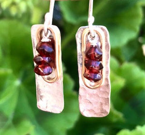 Garnet Dangle Drop Earrings