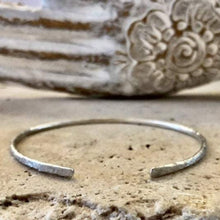 Load image into Gallery viewer, Slim Textured Sterling Silver Cuff Bracelet
