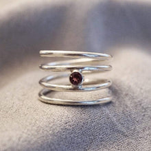 Load image into Gallery viewer, Garnet Sterling Silver Wrap Ring
