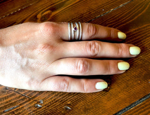 Garnet Sterling Silver Wrap Ring