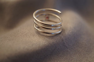Garnet Sterling Silver Wrap Ring