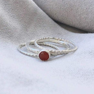 Carnelian Stacking Ring Set