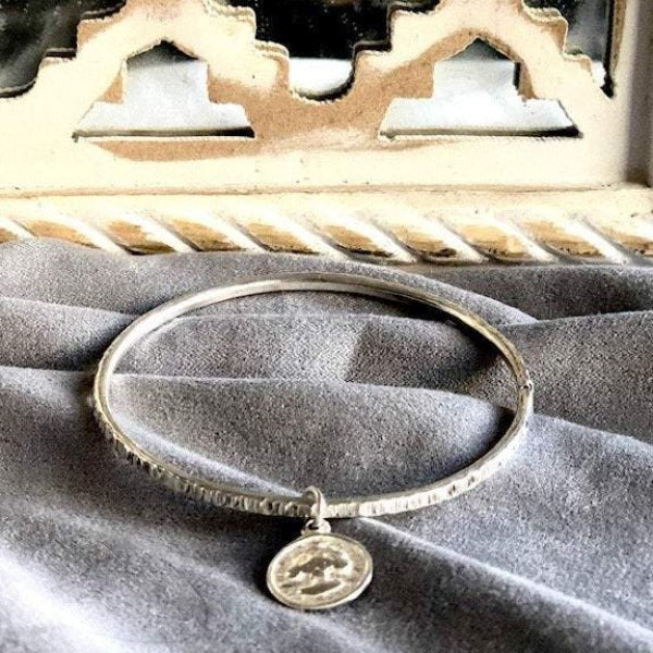 Charming Sterling Silver Bangle Bracelet