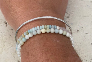 Slim Textured Sterling Silver Cuff Bracelet