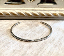Load image into Gallery viewer, Sterling Silver Slim Textured Cuff Bracelet
