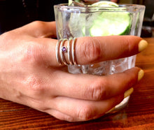Load image into Gallery viewer, Garnet Sterling Silver Wrap Ring
