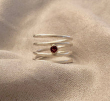 Load image into Gallery viewer, Garnet Sterling Silver Wrap Ring
